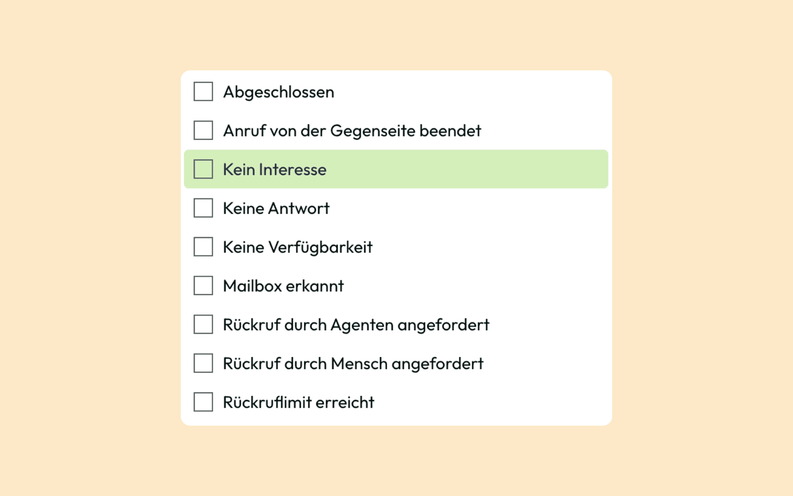 Call results